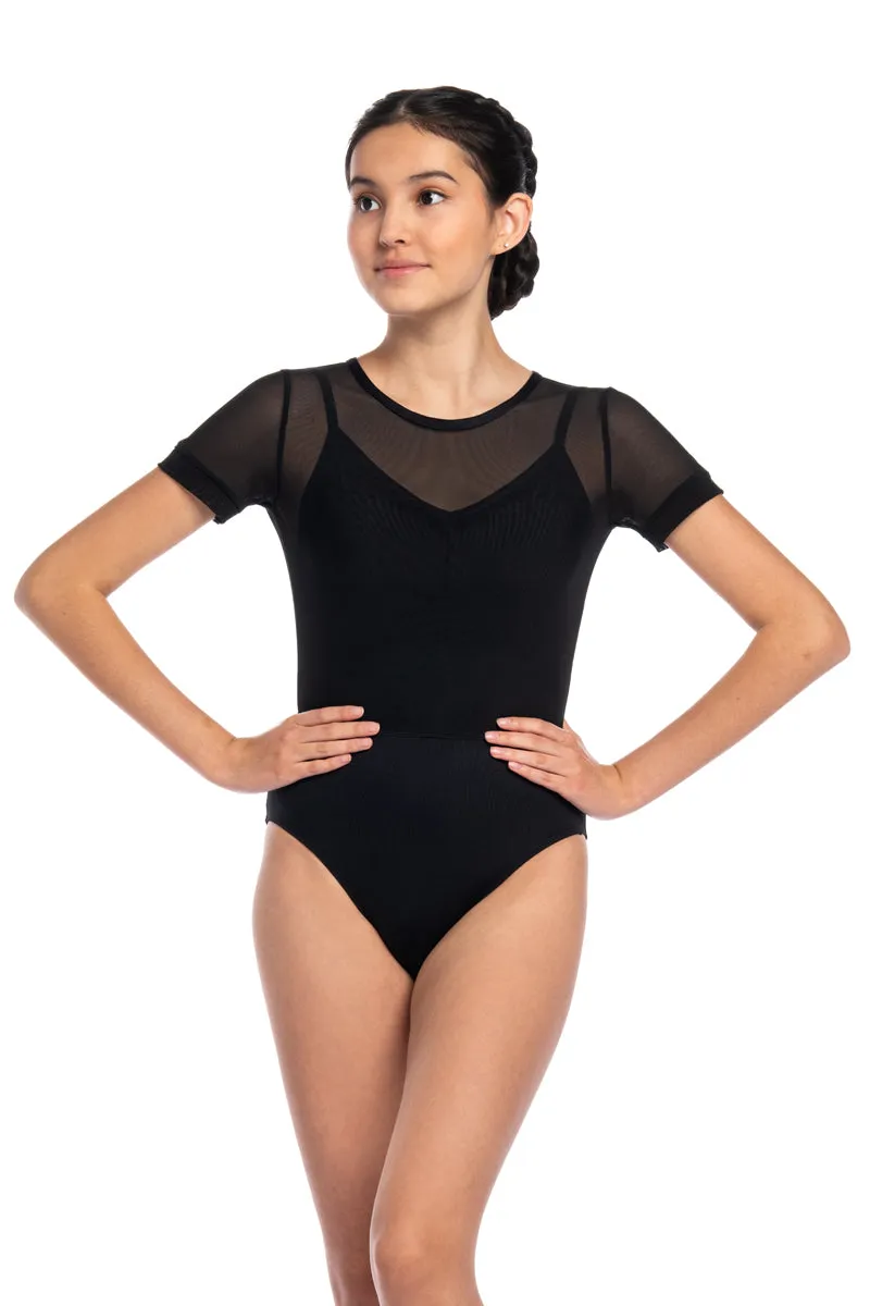 1116ME Adina with Mesh High Cut Leotard