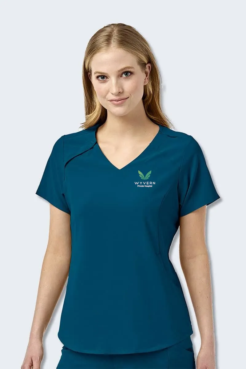 6234 WYVERN WonderWink Renew Women's EZ-Zip Scrub Top Caribbean