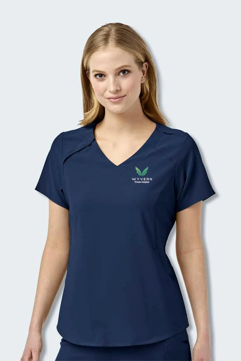 6234 WYVERN WonderWink Renew Women's EZ-Zip Scrub Top Navy