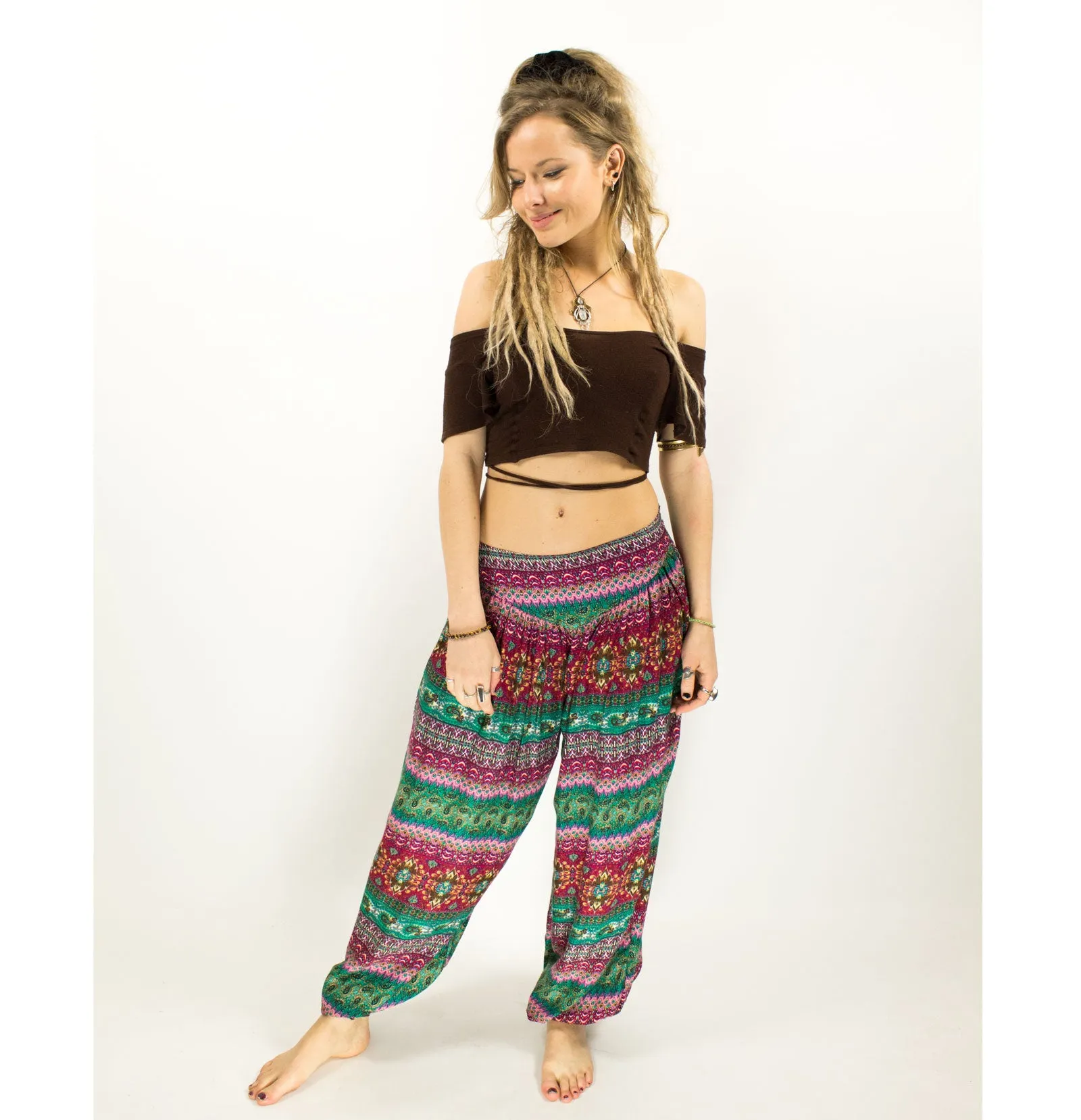 ALADDIN HAREM HIGH CROTCH PANTS PINK