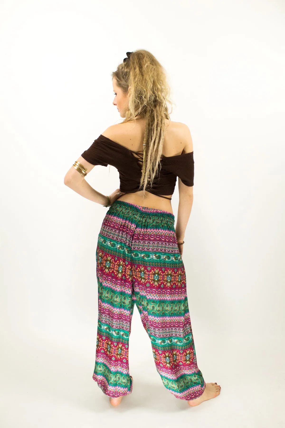 ALADDIN HAREM HIGH CROTCH PANTS PINK