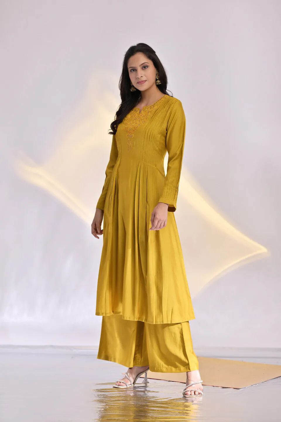 Alexa A-Line Kurta &  Flared Palazzo Set