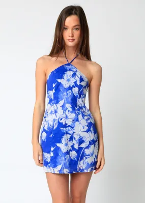 Alice Floral Mini Dress Blue