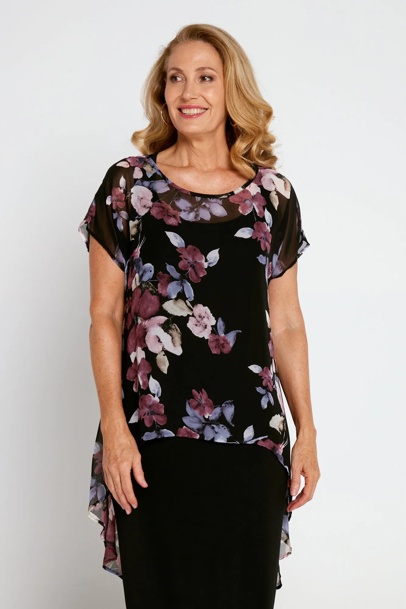 Ashton Chiffon Top - Mauve