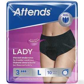 Attends Lady Discreet Underwear 3 Large Pack of 10