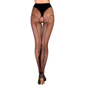 Ballerina’s Secret Fantasy Tights With Embroidery Black