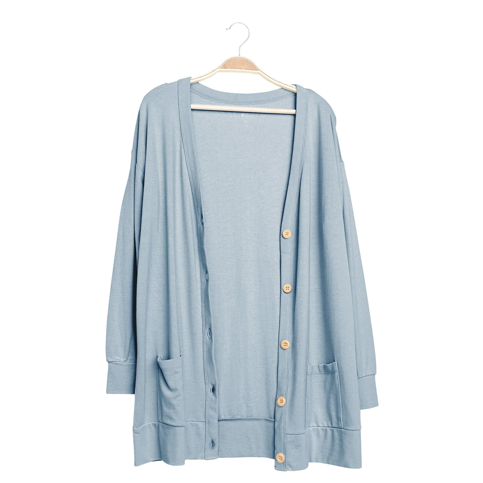 Bamboo Jersey Adult Cardigan in Fog