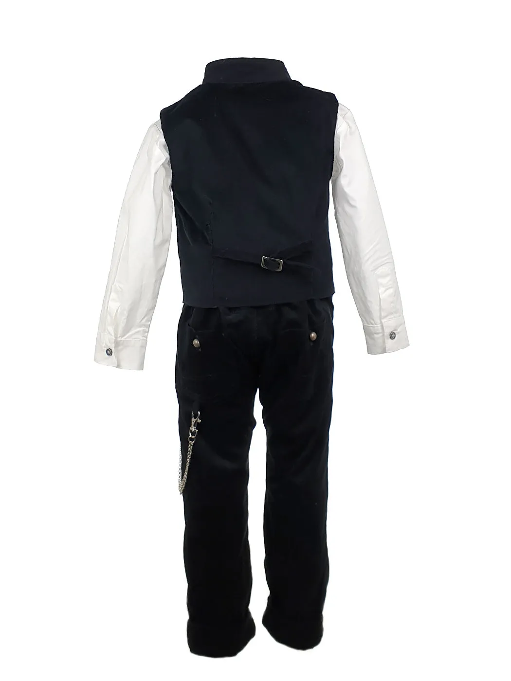 Baptism velvet οutfit set 5pcs for boy - BRAXTON Black