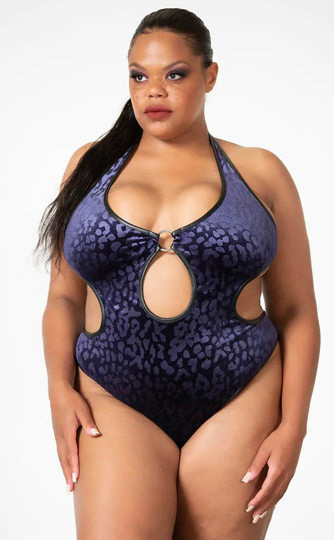 Barbarella Halter Bodysuit | Plum [Plus-Size]