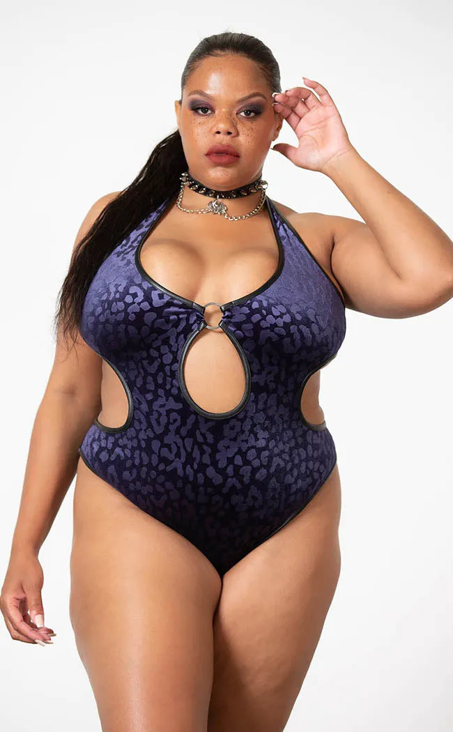 Barbarella Halter Bodysuit | Plum [Plus-Size]