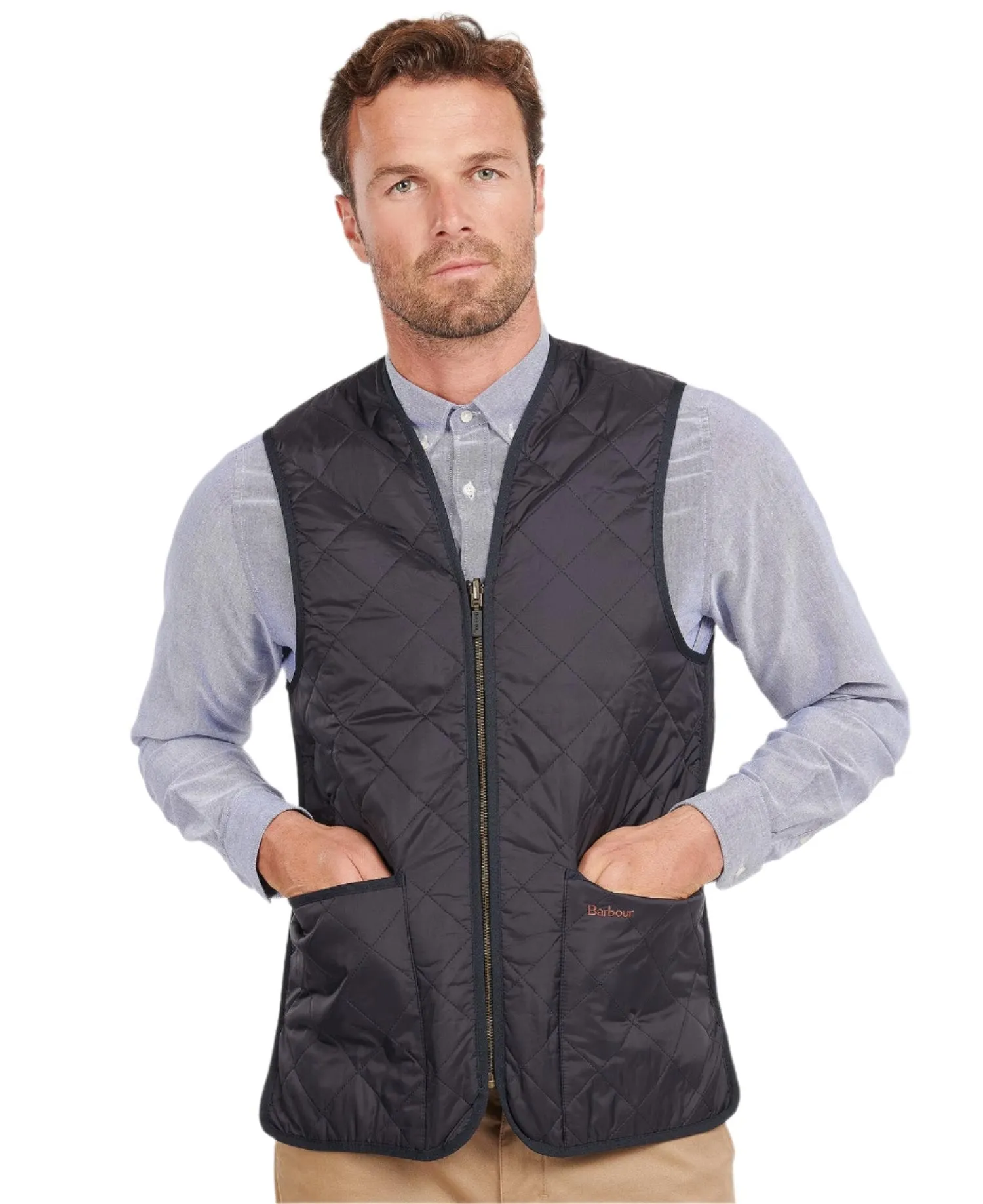 Barbour Mens Gilet Quilted Zip-In Liner Navy