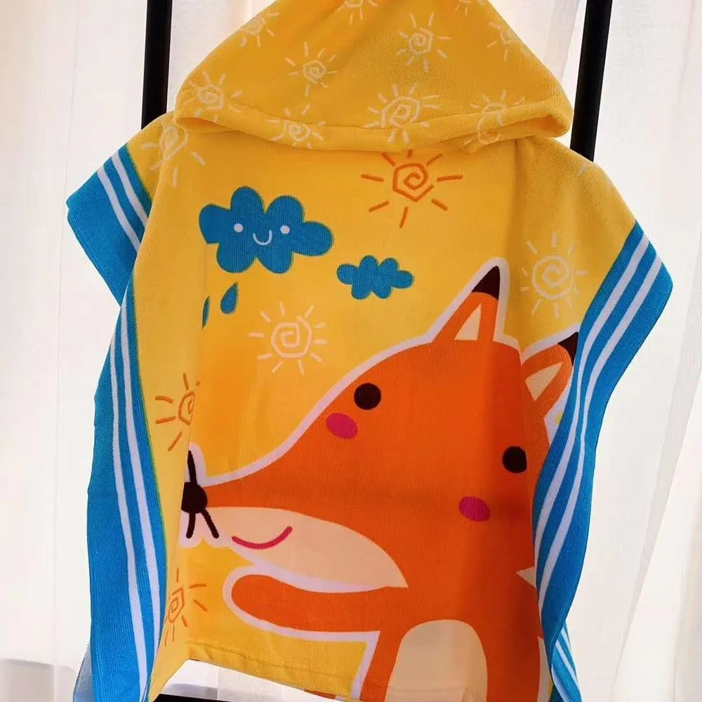 Beach Poncho for The Beach Towels Baby Towel with Hood Bathrobe Terry Cotton Baby Poncho Surf Child Cartoon Cotton Hooded Towel