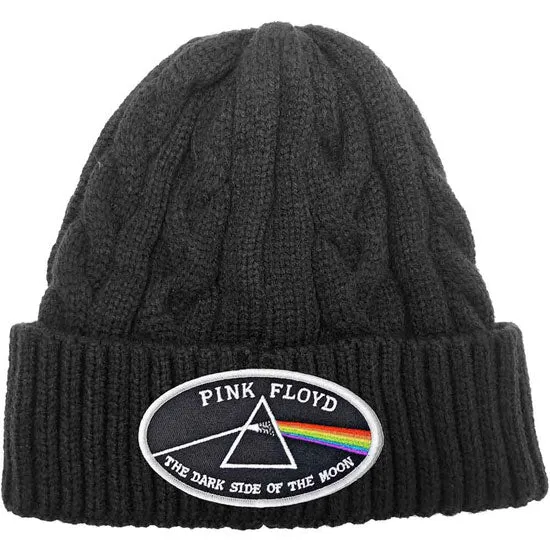 Beanie - Pink Floyd - DSOTM White Border - Cable Knit