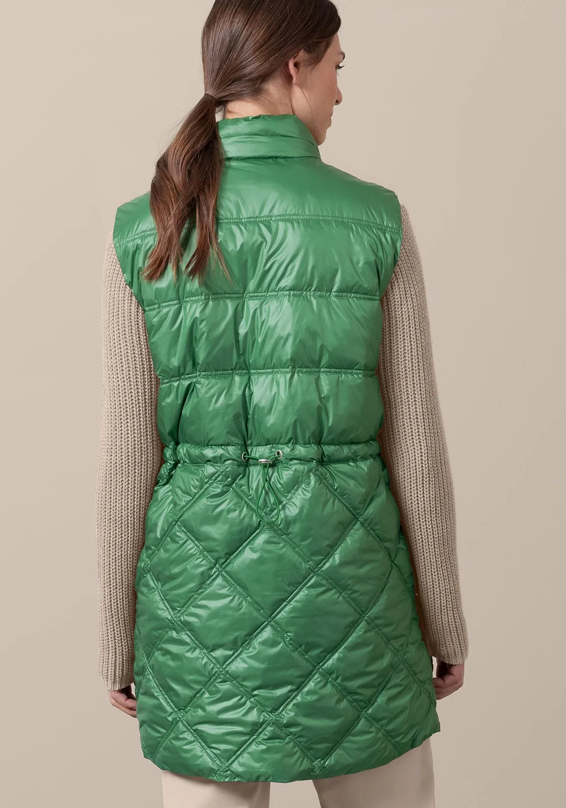 Bianca Carrie Mid Length Gilet, Green