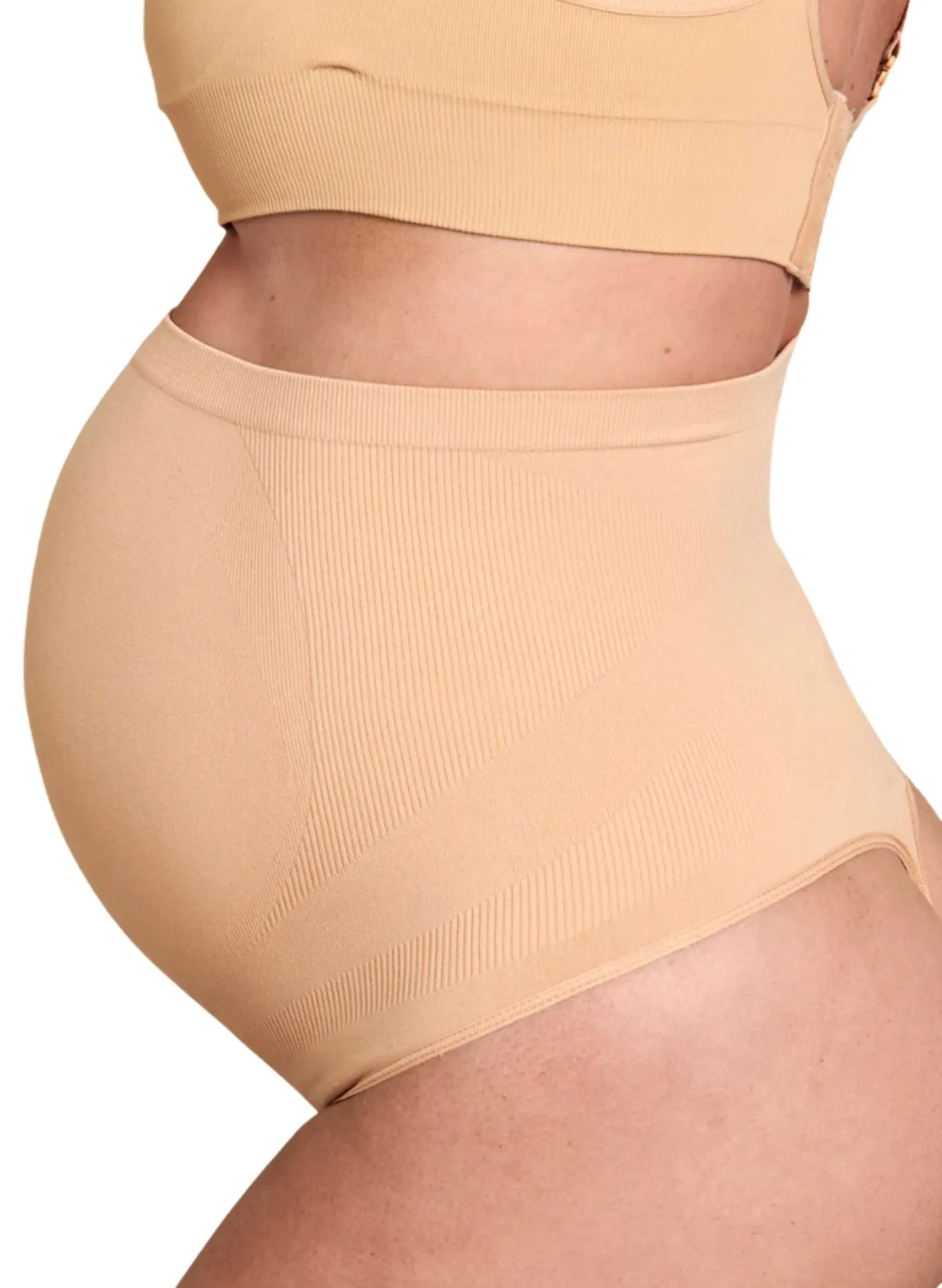 BLANQI Seamless Maternity Over Belly Support Thong - Nude