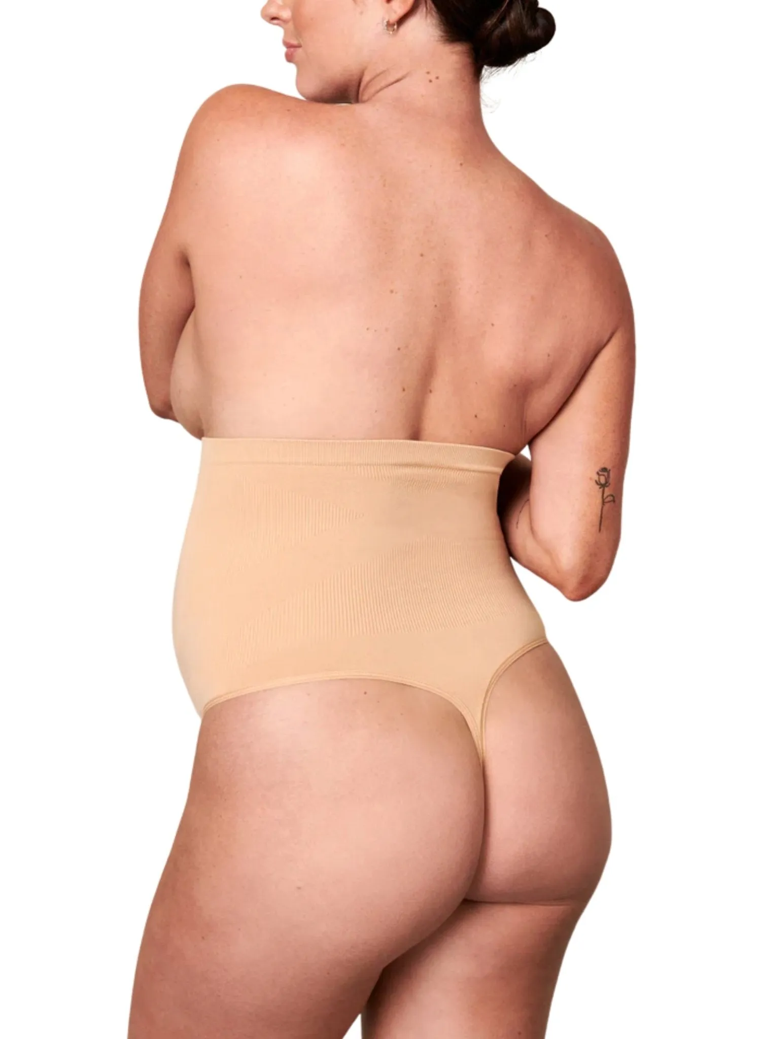 BLANQI Seamless Maternity Over Belly Support Thong - Nude