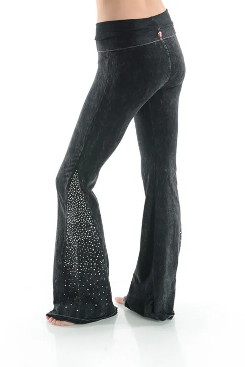 Bling Embellished Mineral Wash Bell Bottoms