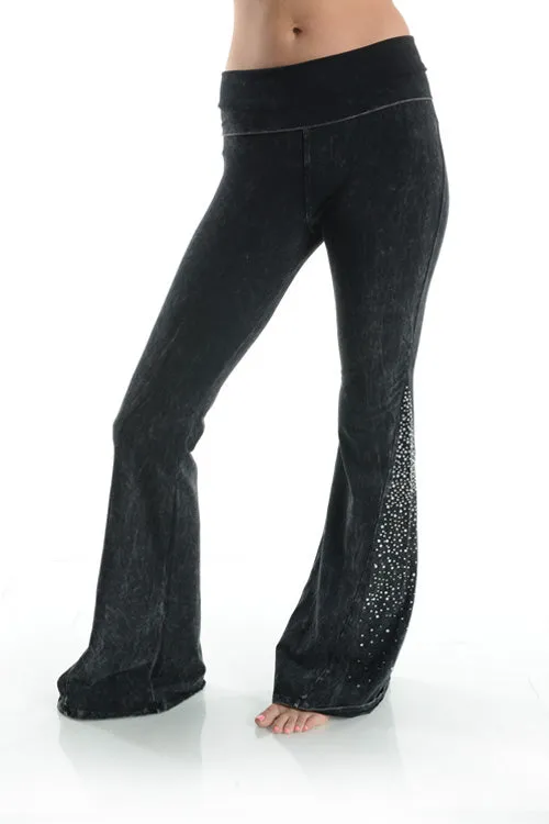 Bling Embellished Mineral Wash Bell Bottoms