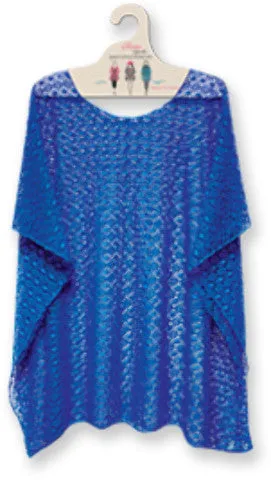 blue mesh poncho Case of 10