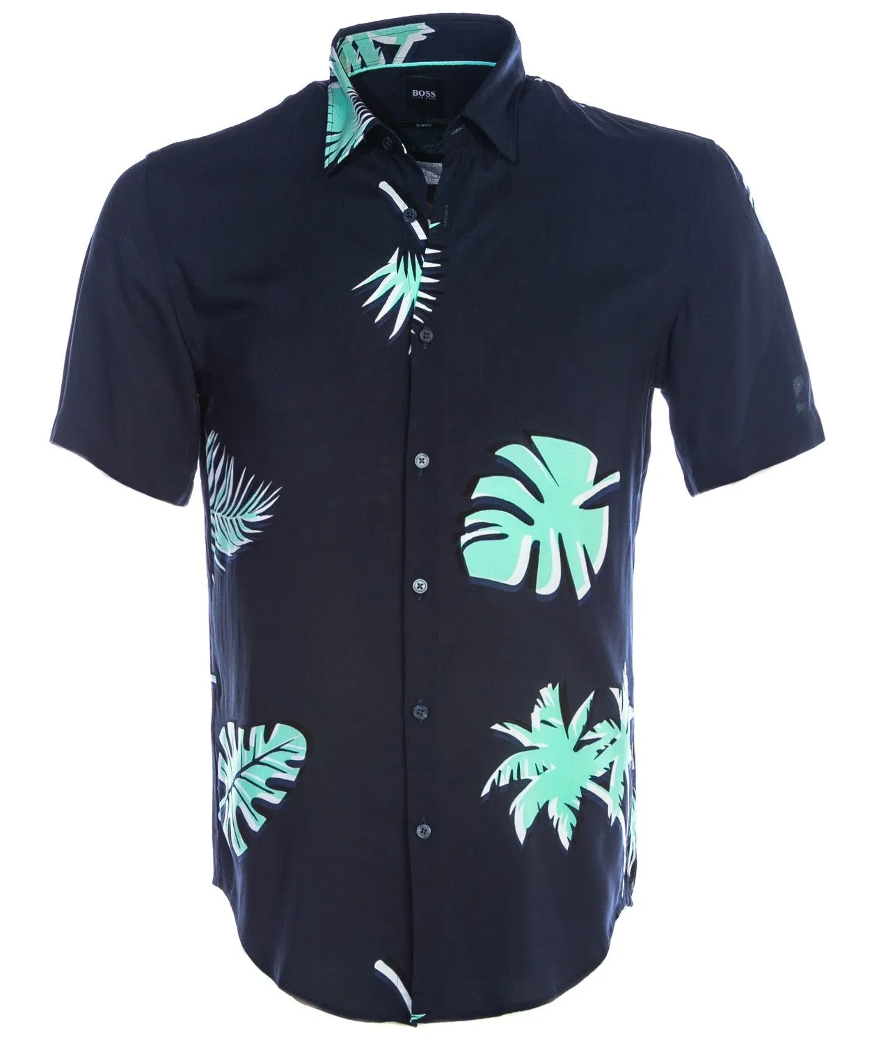 BOSS Ronn F Short Sleeve Shirt in Navy Floral