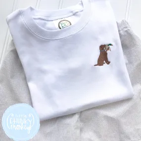 Boy Shirt - Small Stitched Duck Dog