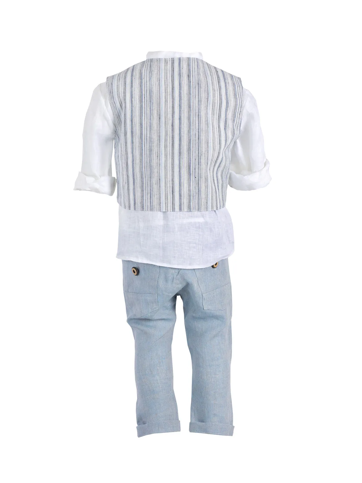 Boy's Linen Baptism outfit set 5pcs - AVELINO