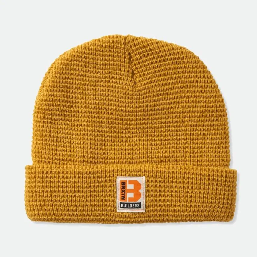 BRIXTON BUILDERS WAFFLE KNIT BEANIE BRIGHT GOLD