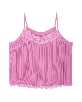 Chrissy Pleated Lace Trip Cami | Purple