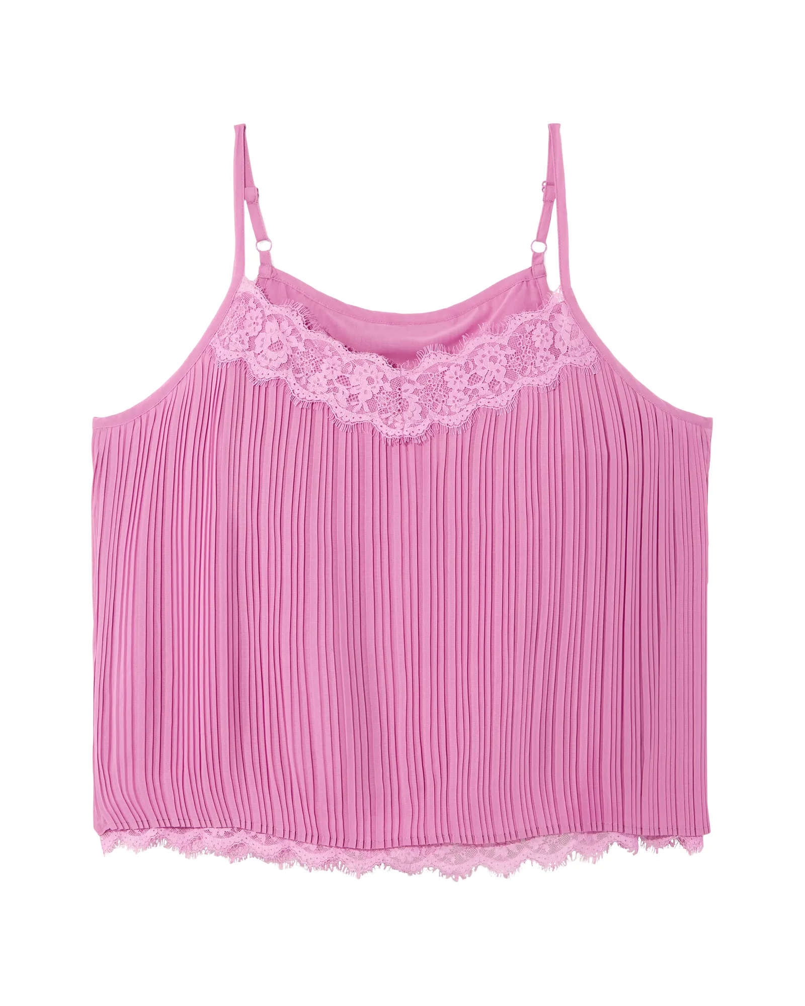 Chrissy Pleated Lace Trip Cami | Purple