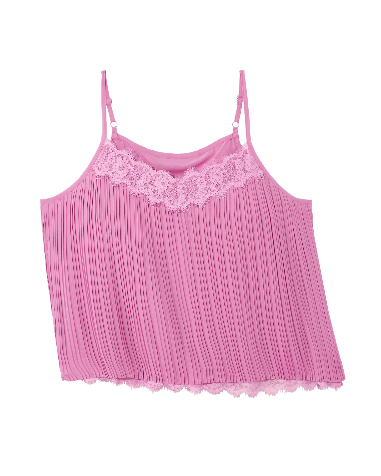 Chrissy Pleated Lace Trip Cami | Purple