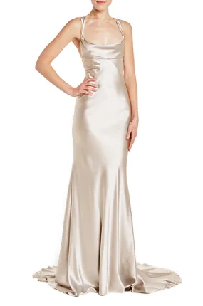 Cowl Neck Sheath Gown