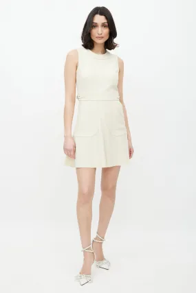 Cream Buckle Dress