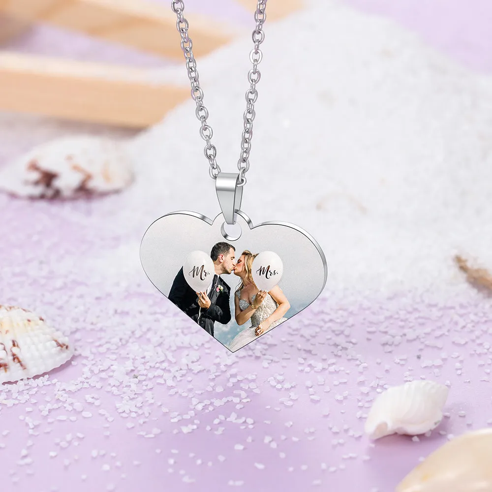 Custom Heart Photo Necklace- Meaningful Gift For Mom