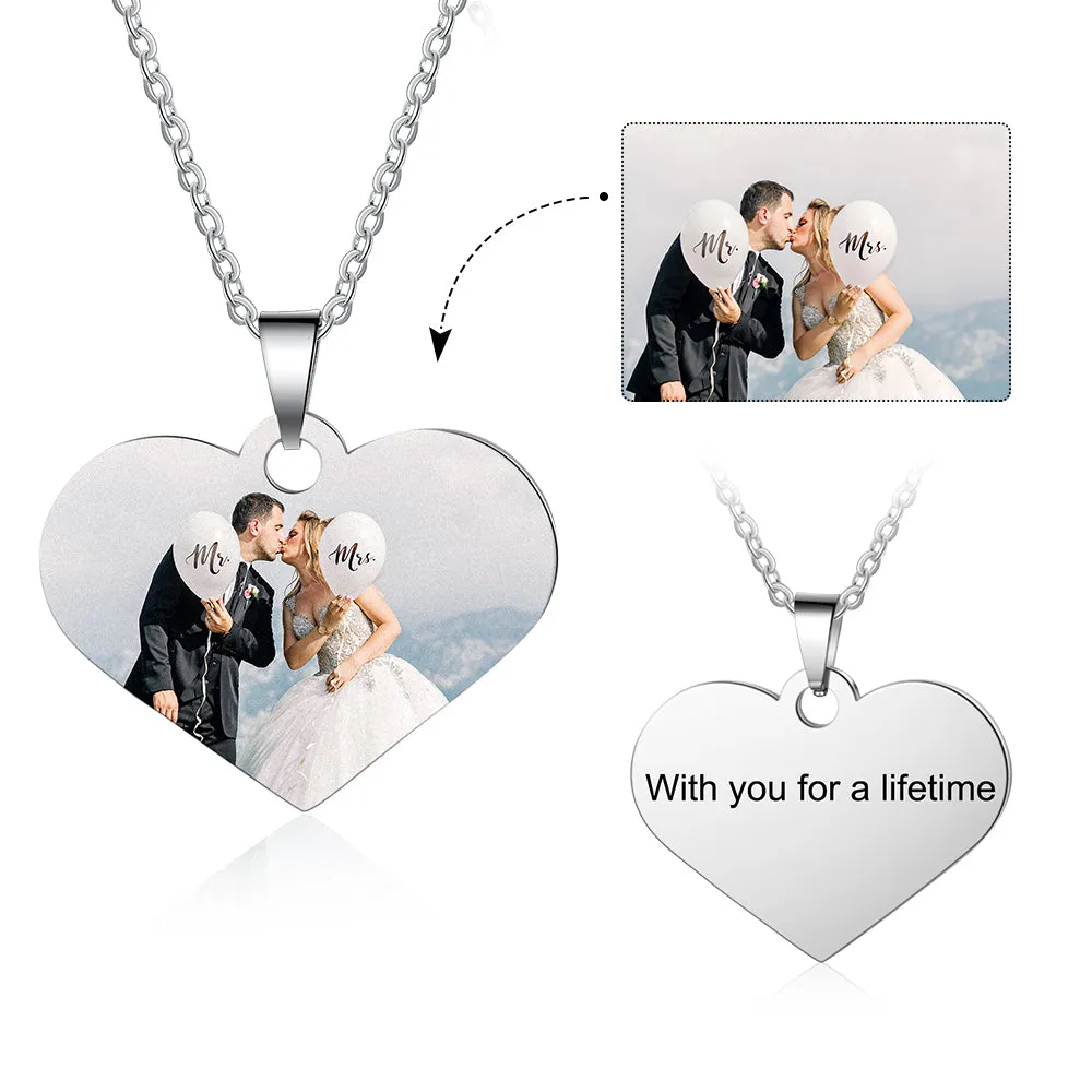 Custom Heart Photo Necklace- Meaningful Gift For Mom