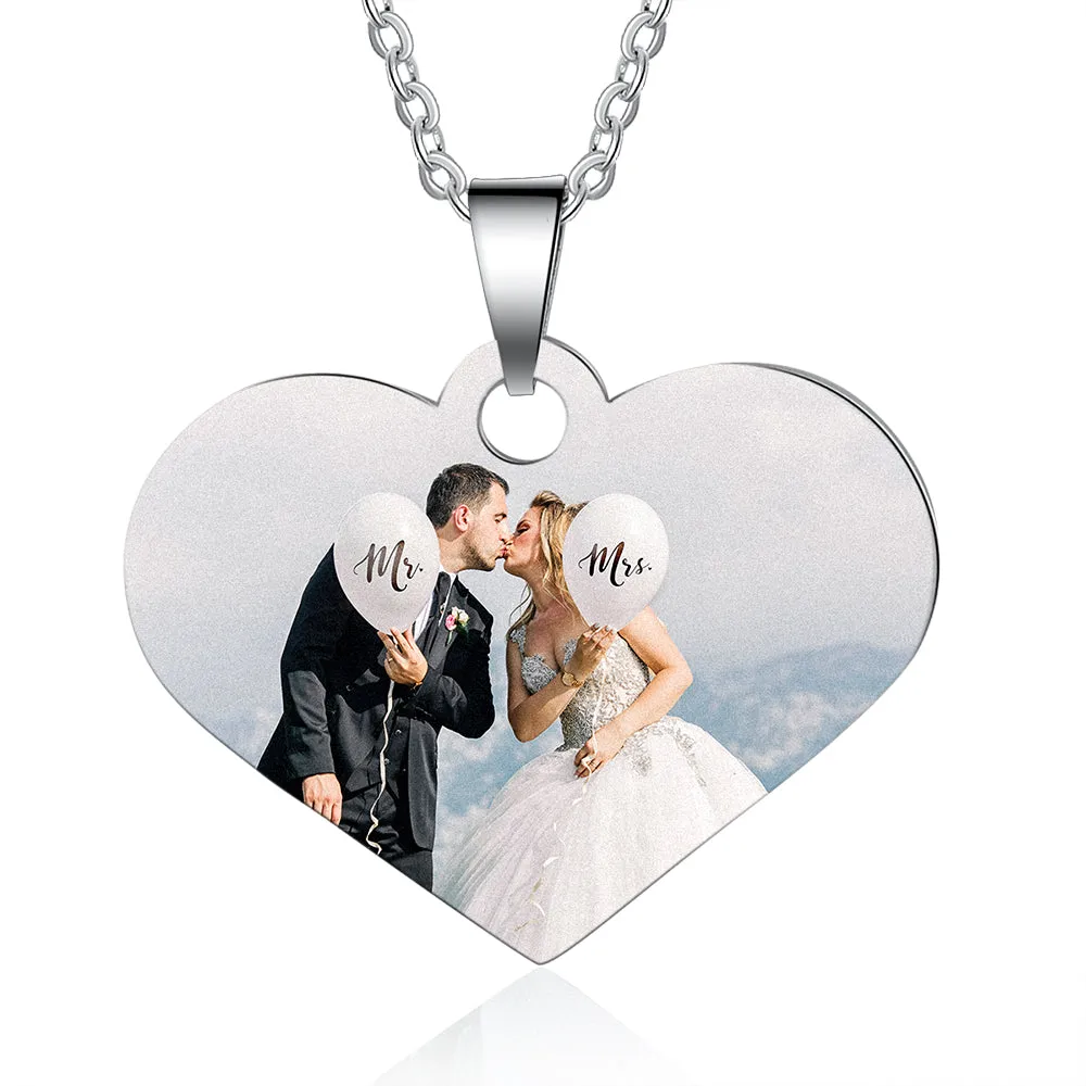 Custom Heart Photo Necklace- Meaningful Gift For Mom