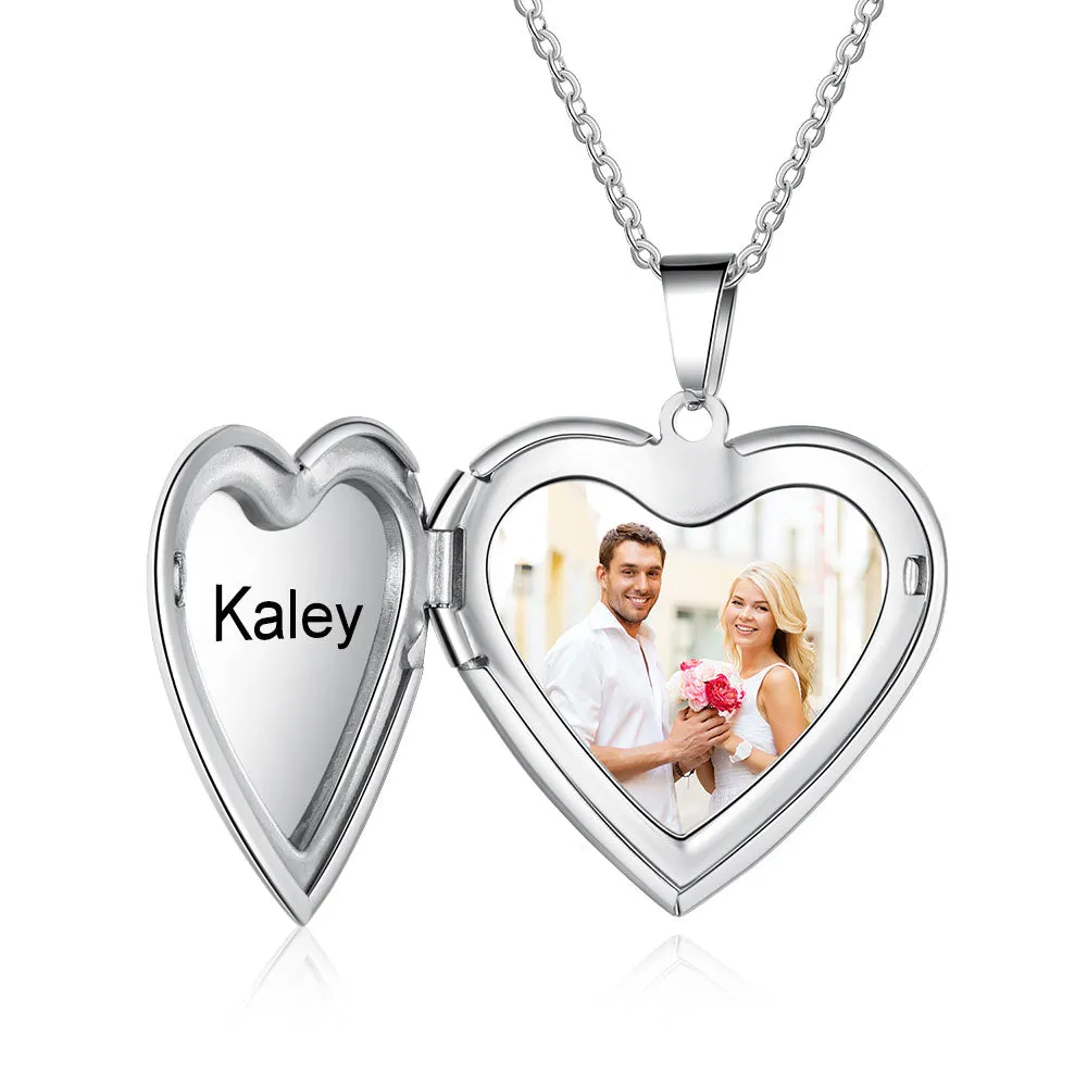 Custom Photo Heart Necklace For Women- Gift For Mom