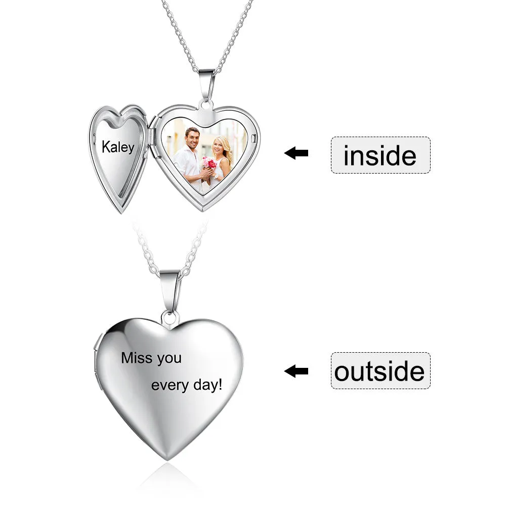 Custom Photo Heart Necklace For Women- Gift For Mom