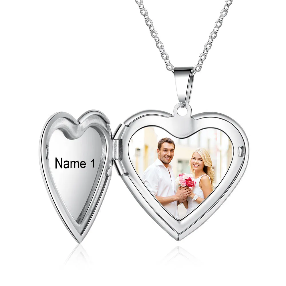 Custom Photo Heart Necklace For Women- Gift For Mom