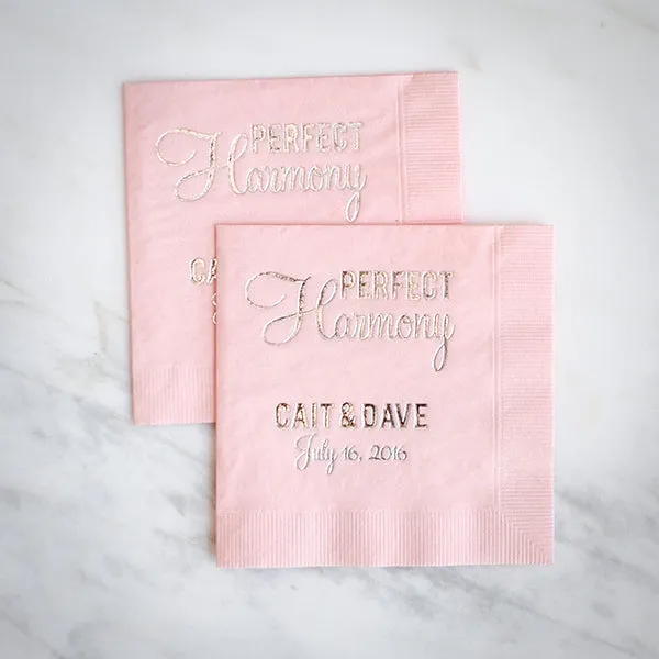 Custom "Perfect Harmony" Wedding Napkins