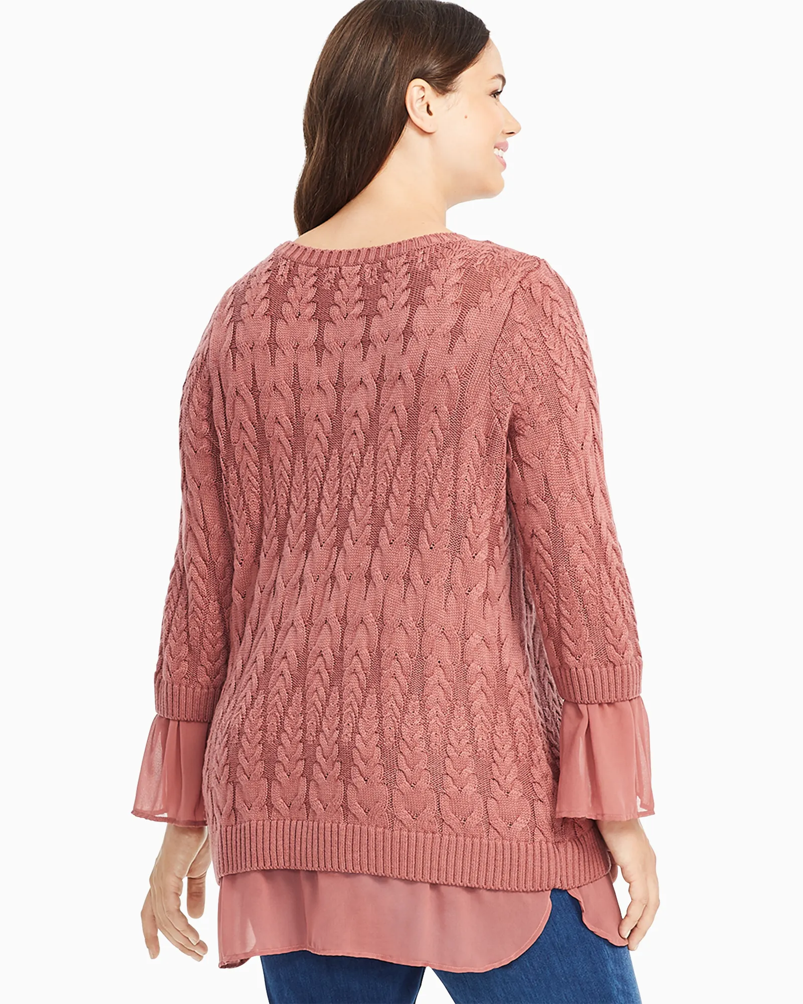 Dalibel Layered Tunic Sweater | Pink