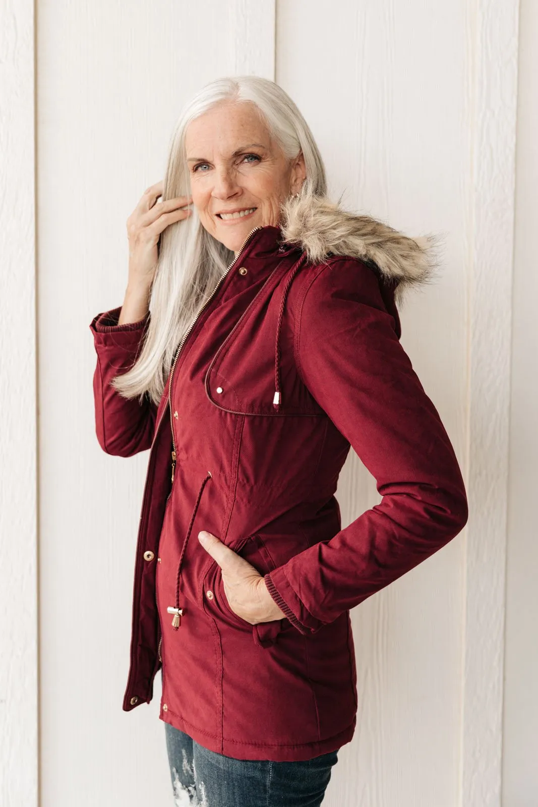 DOORBUSTER Winter Warm Coat in Wine