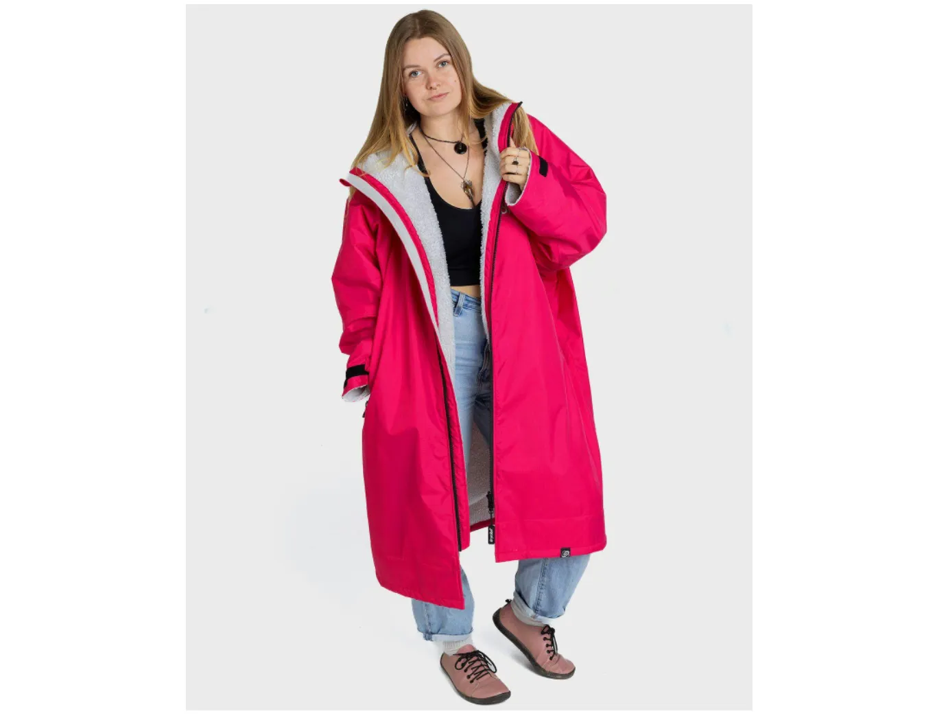 Dryrobe Advance V3 Long Sleeve Adult Dusty Pink/Light Grey - Sizes Small/Medium/Large - NEW