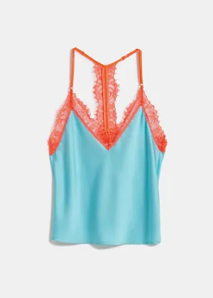 Essentiel Antwerp Fang Cami in Blue and Orange Combo