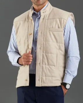 EThomas: Vintage Ecru Classic Flannel Quilted Gilet / Vest