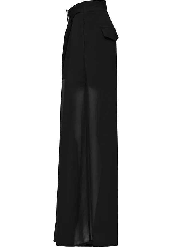 Everleigh Wide Leg | SHEER MID-HIGH PANTS**