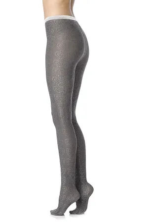 FOGAL 508 TEATRO Floral Tights 298 Noir-Silver