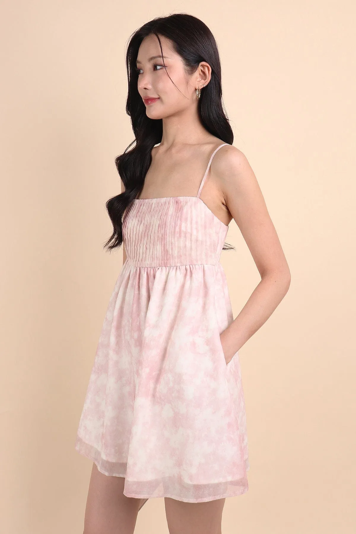 FRENCH DYE BABYDOLL DRESS IN PINK