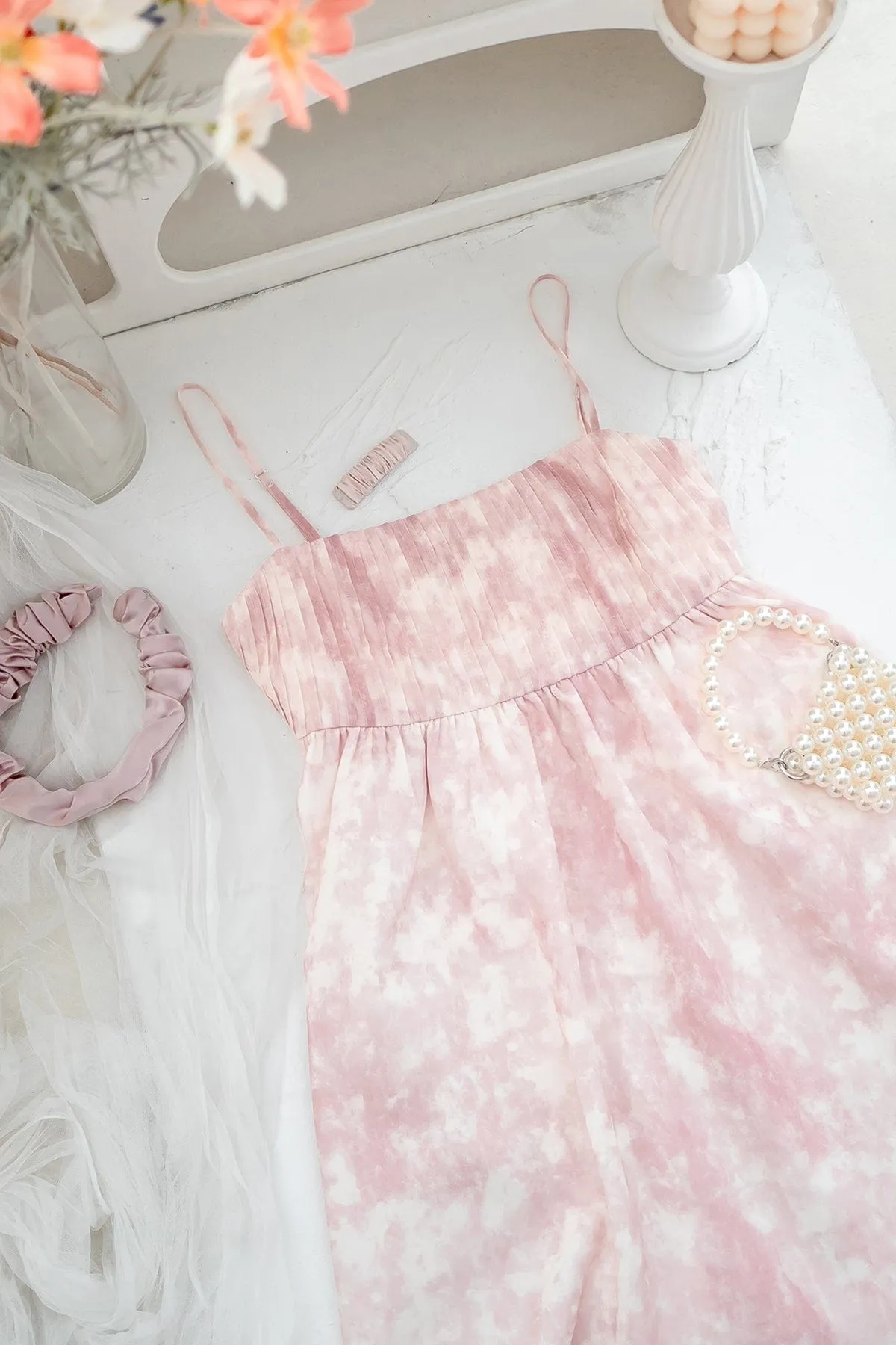 FRENCH DYE BABYDOLL DRESS IN PINK