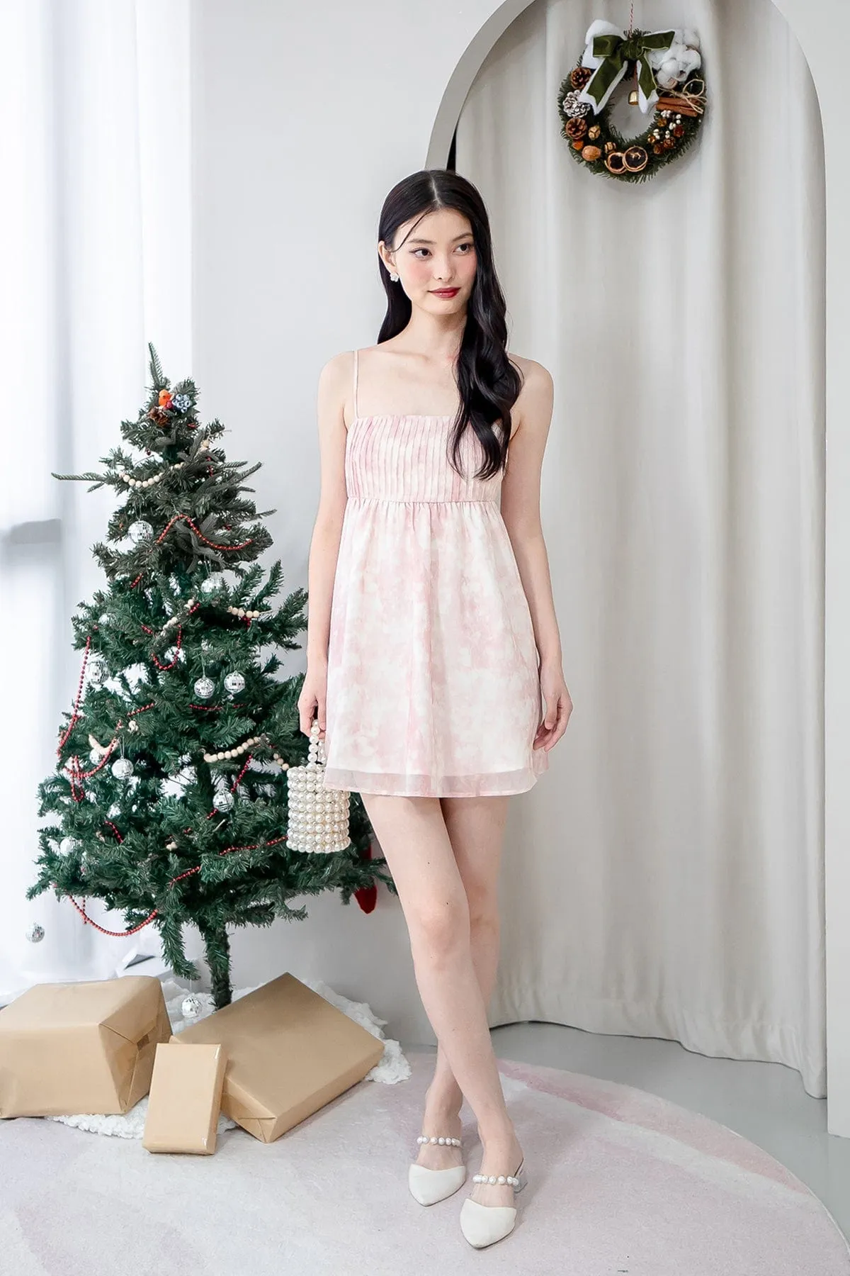 FRENCH DYE BABYDOLL DRESS IN PINK