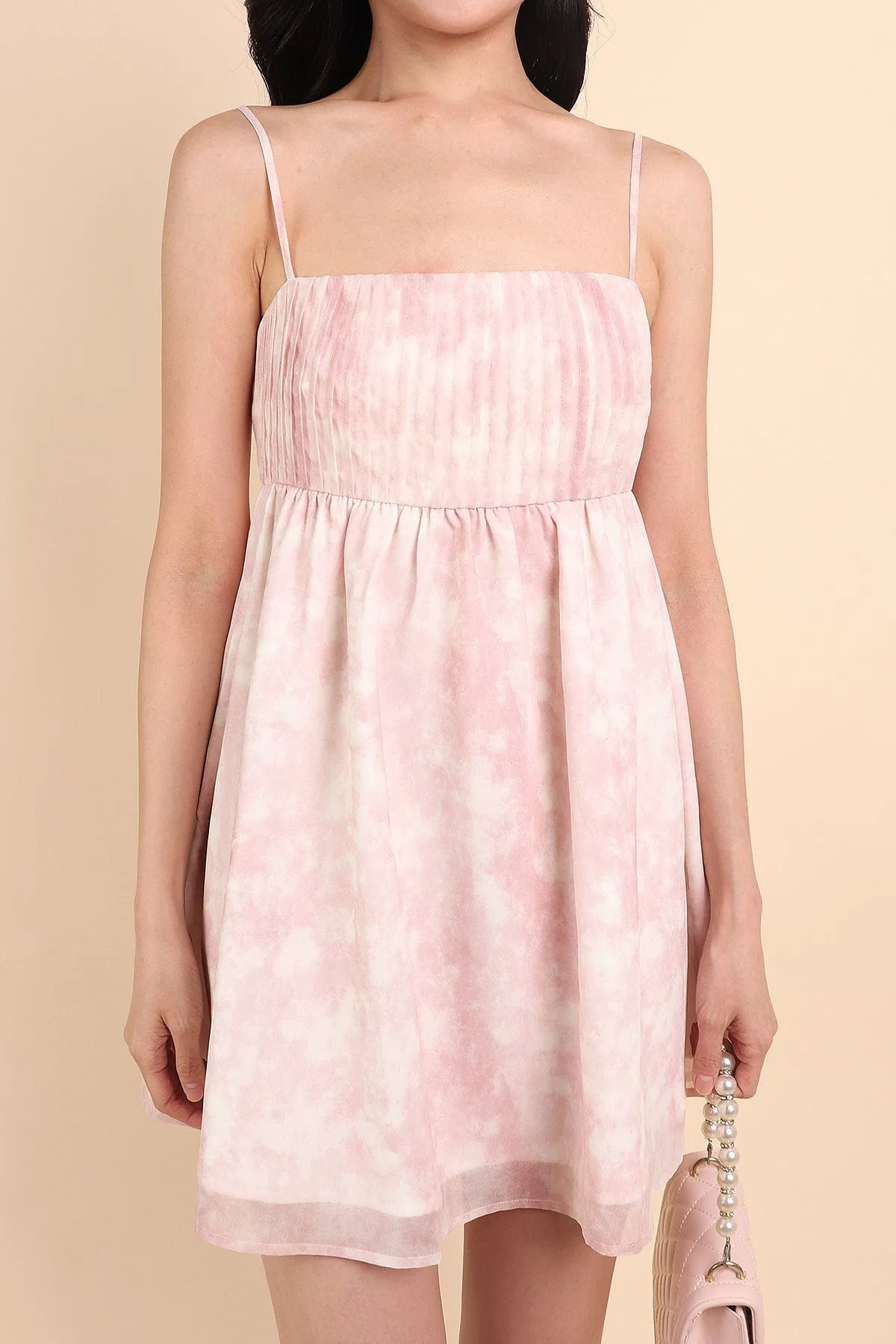 FRENCH DYE BABYDOLL DRESS IN PINK